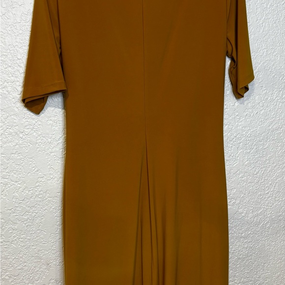 Evan Picone Warm Brown Draped Long Sleeve Dress - Picture 6 of 7